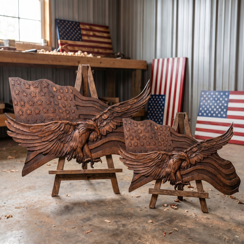 'Wings of Freedom" - Handcrafted Wooden Art