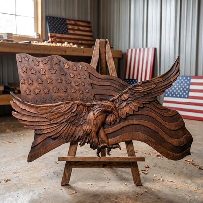 'Wings of Freedom" - Handcrafted Wooden Art